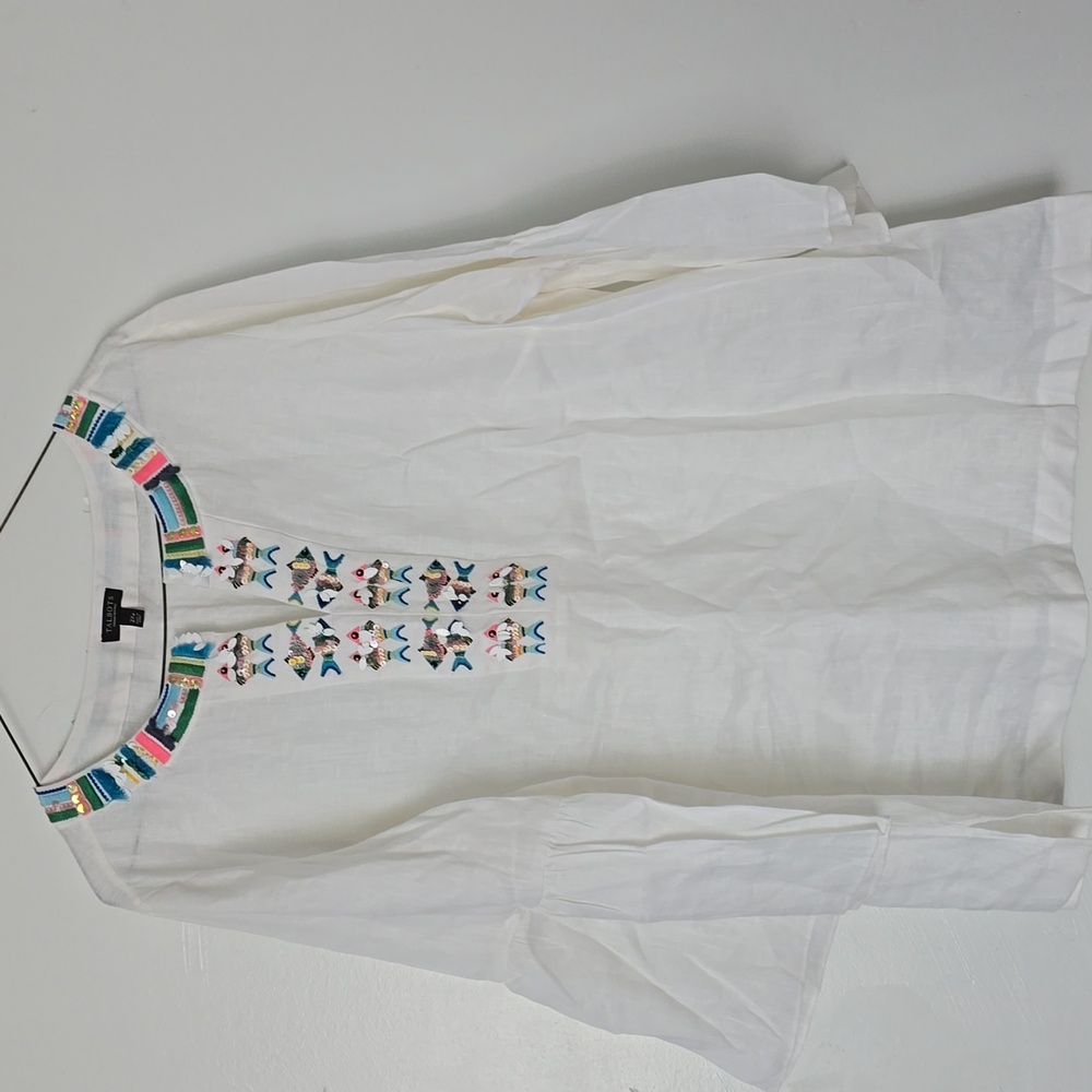 NWOT Talbots Fish embellish Tunic blouse - Picture 3 of 8